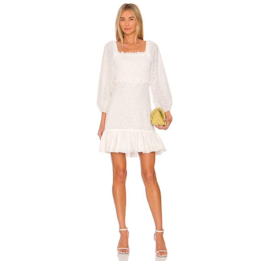 Veronica Beard 'Denise' Cotton Eyelet Embroidery Dress, Off-White